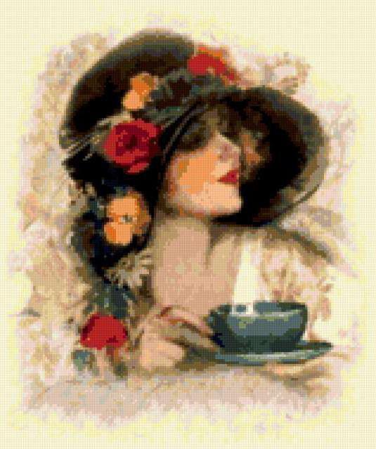 Набор для вышивки крестом - RTO - ЕН336 Портрет женщины в шляпе